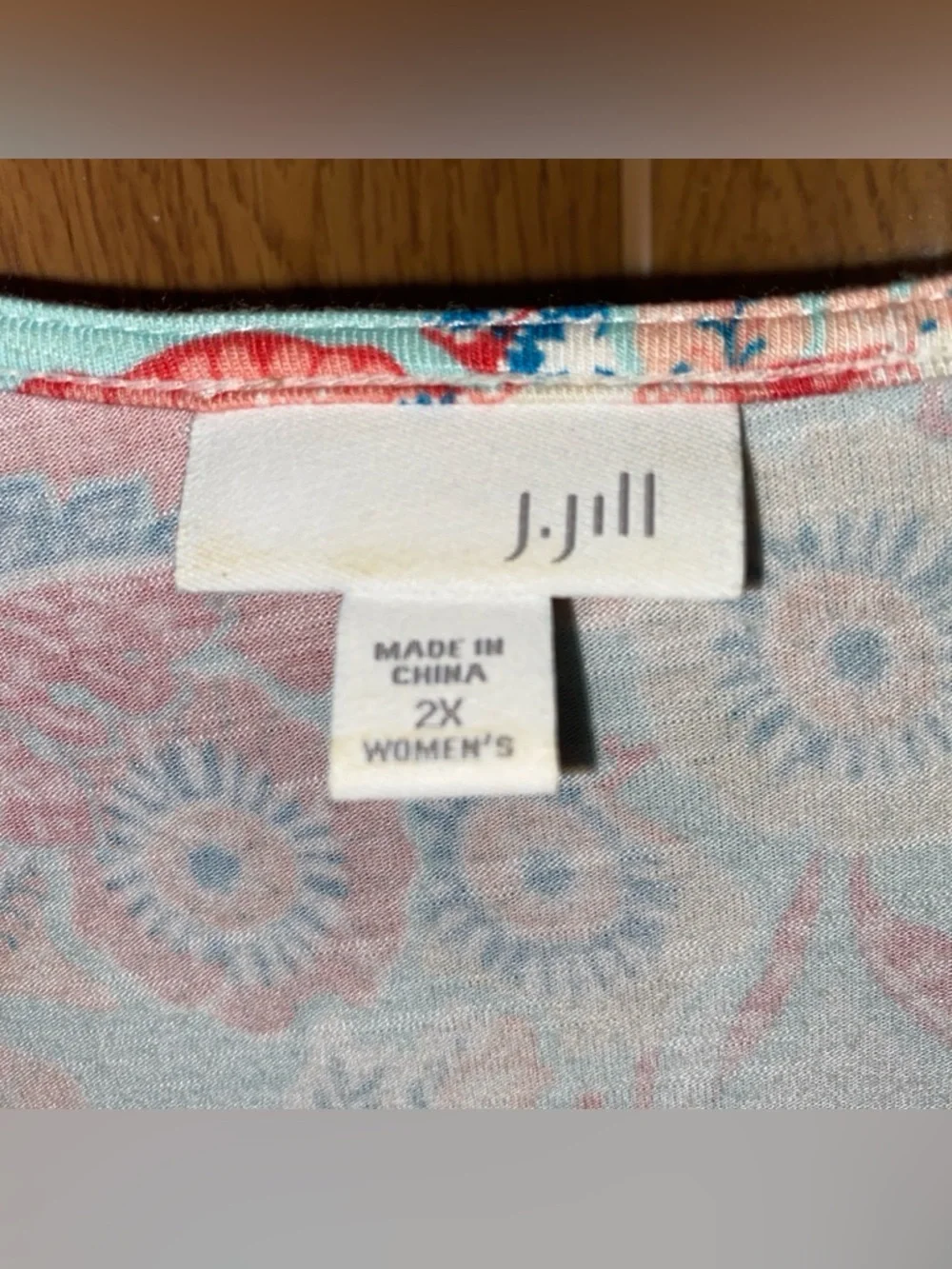 J Jill Sleeveless Floral Midi Dress Size 2X Blue Orange Boho Artsy Mature Strech